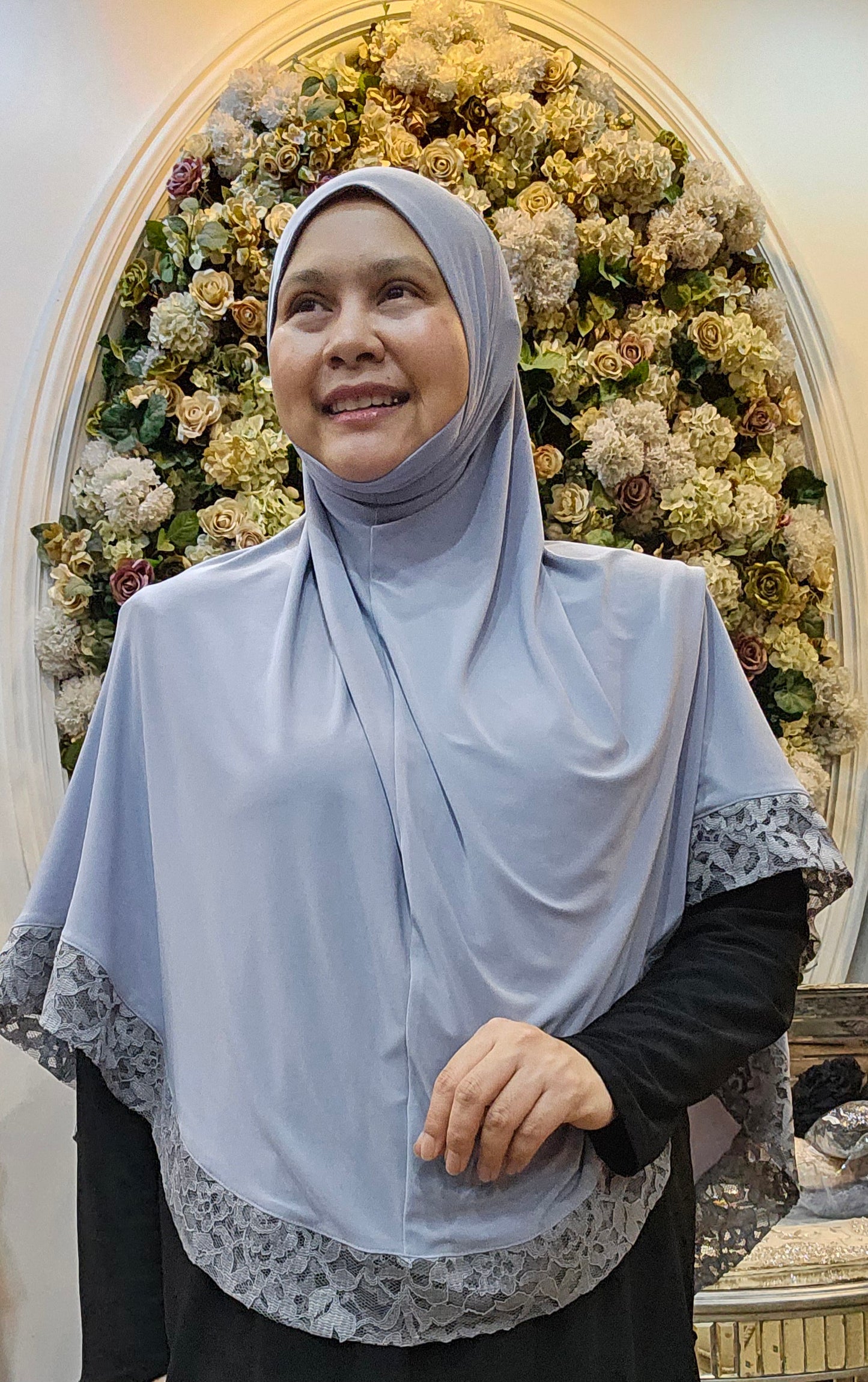 Tudung Haji Lace Border