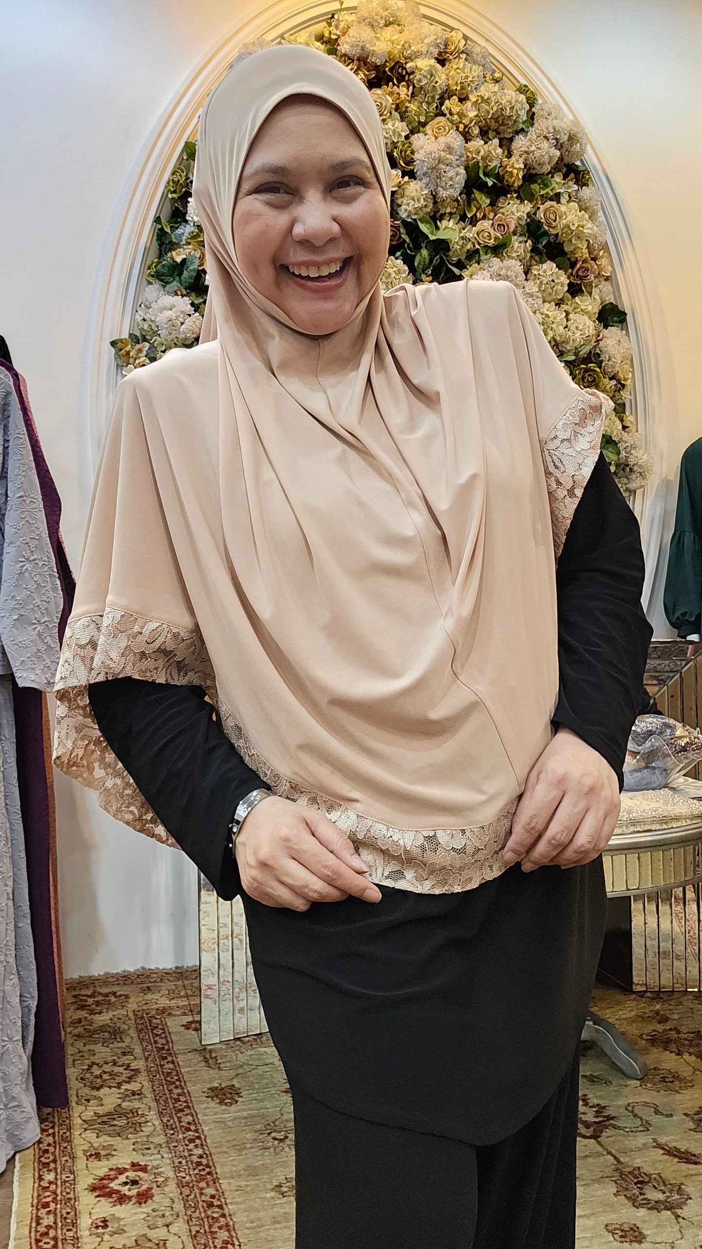 Tudung Haji Lace Border