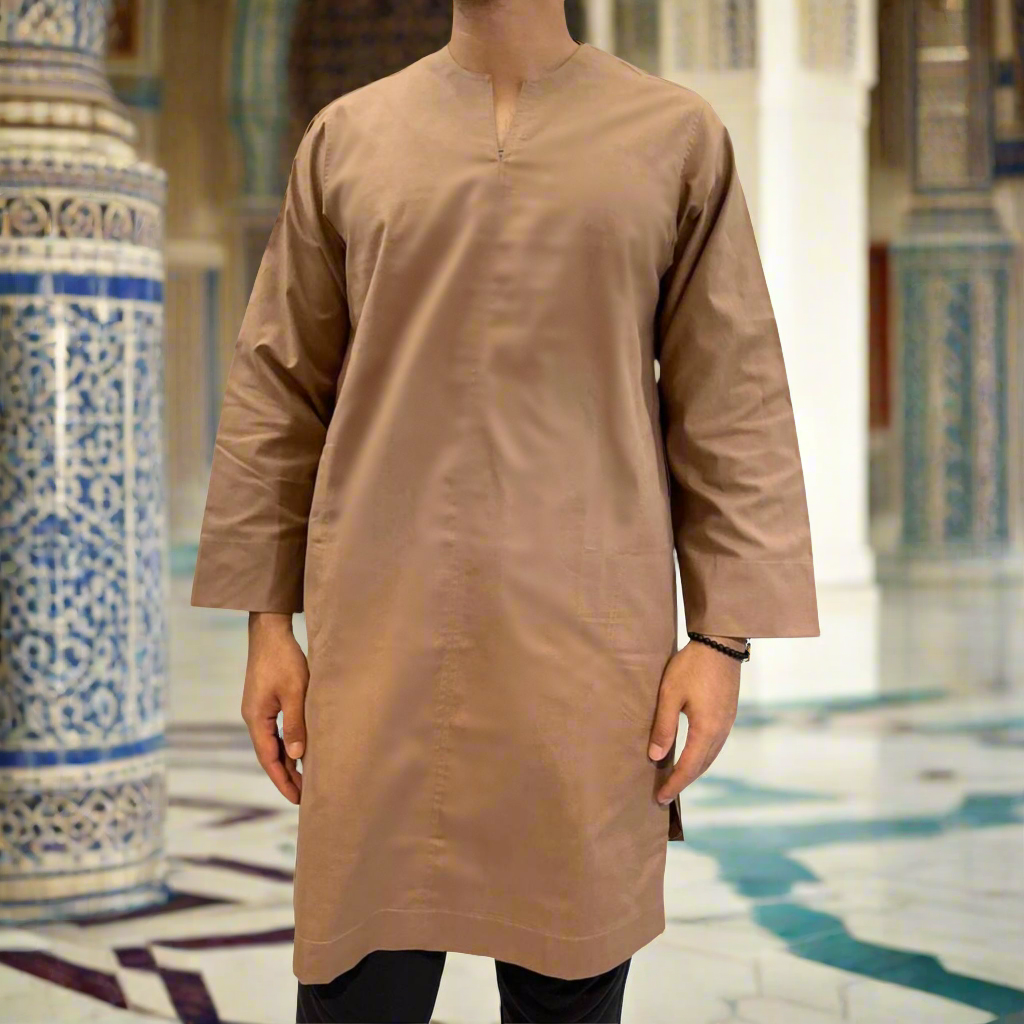 Knee Length MunawwarahMen® Shirt ~ Cotton