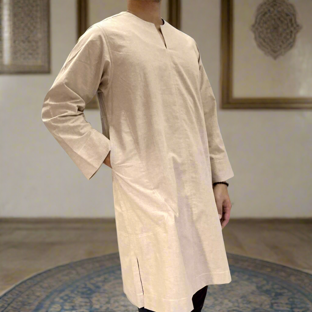Knee Length MunawwarahMen® Shirt ~ Cotton