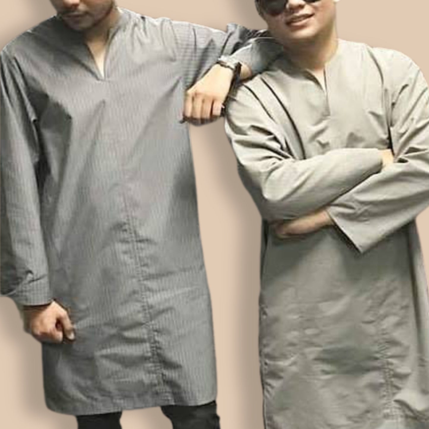 Knee Length MunawwarahMen® Stripe Shirt ~ Cotton