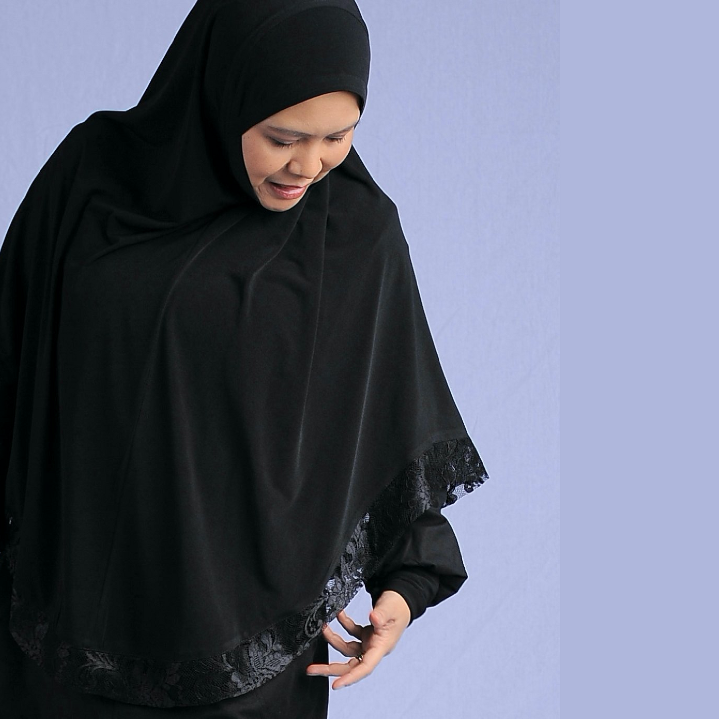 Tudung Haji Lace Border