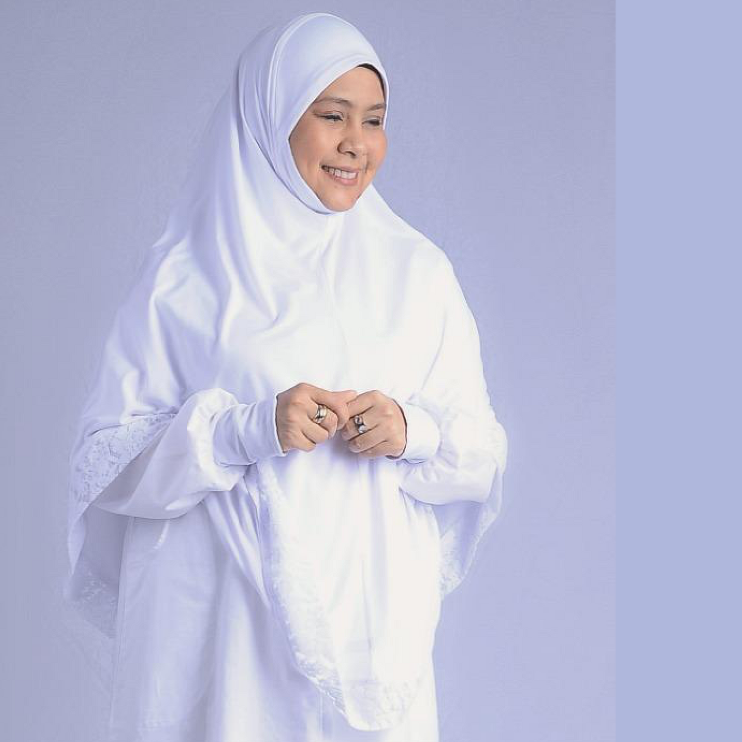 Tudung Haji Lace Border
