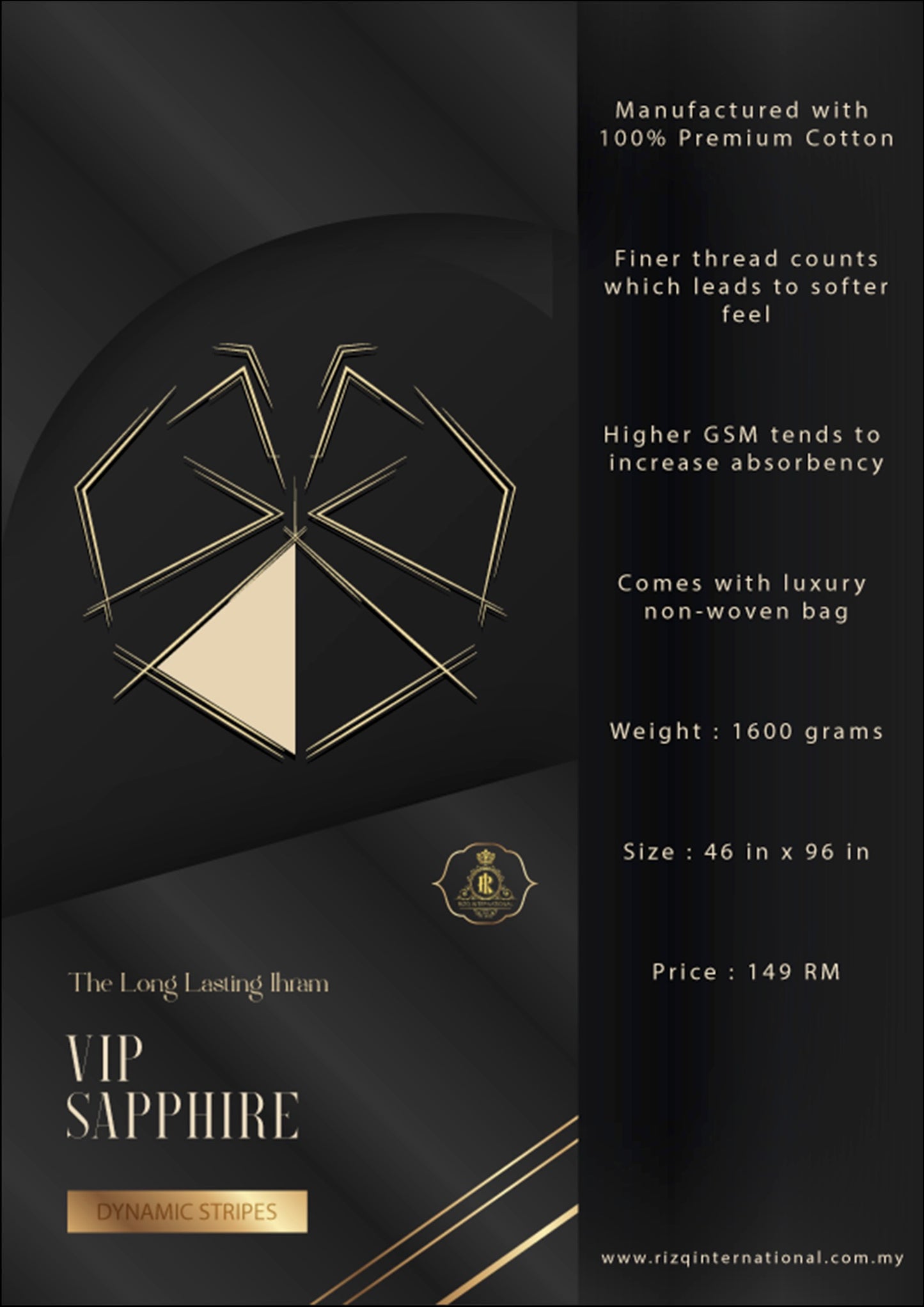 Premium Ihram - Sapphire / Topaz by Rizq International