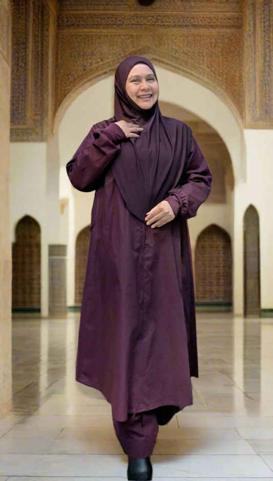Ihram Pantsuit B ~ deep plum