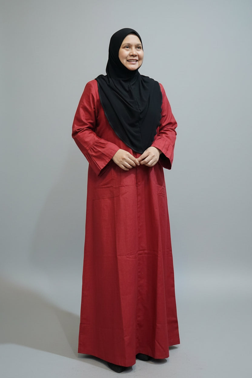 Jubah Cotton Ruffle Sleeve