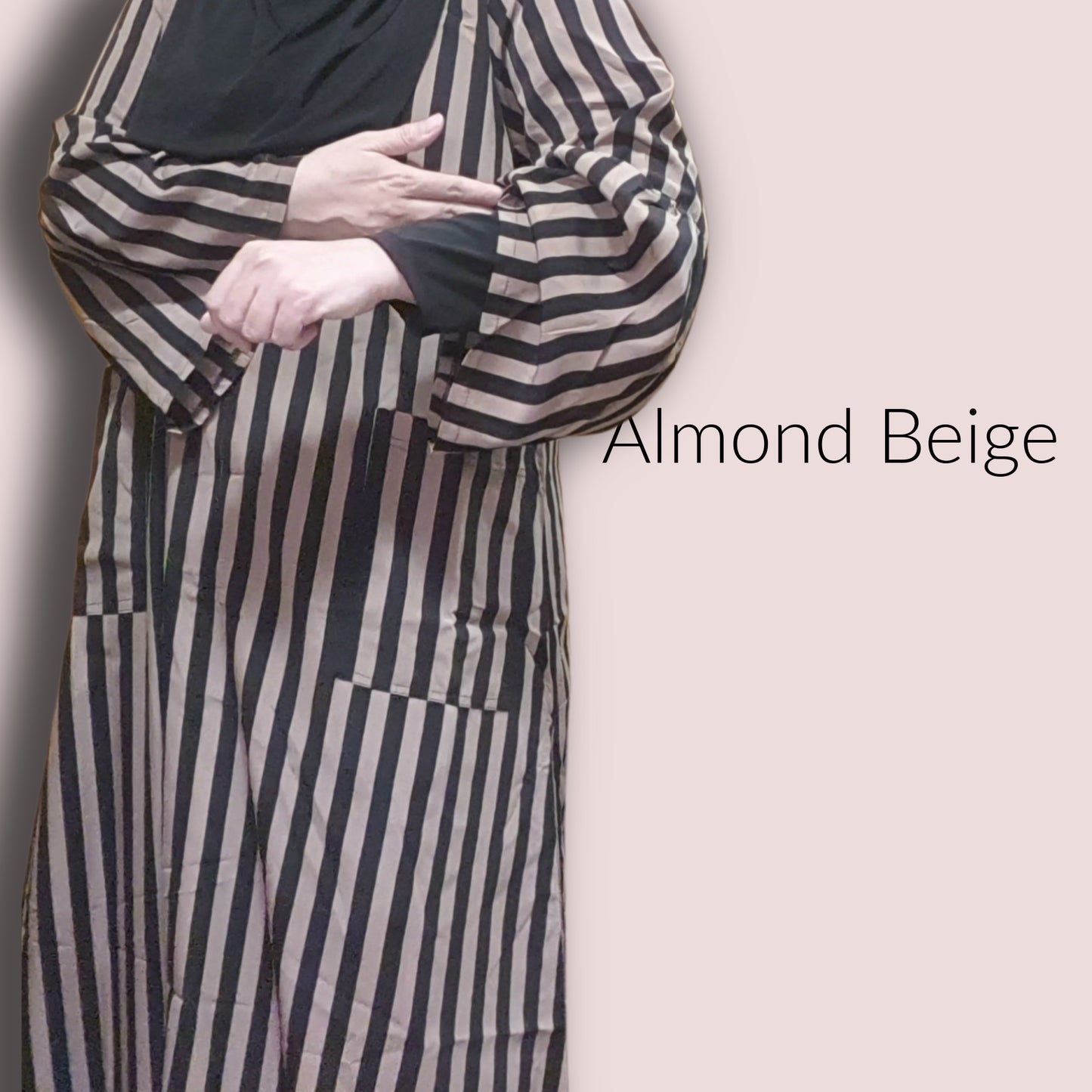 Jubah Stripe Poly Ruffle Sleeves