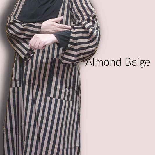 Jubah Stripe Poly Ruffle Sleeves