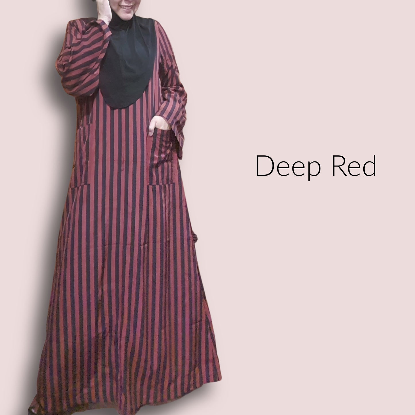 Jubah Stripe Poly Ruffle Sleeves