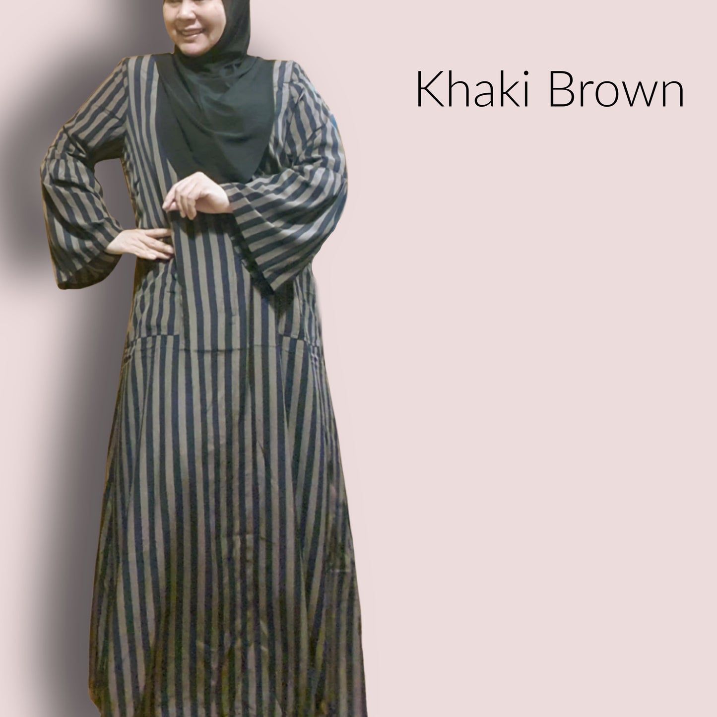 Jubah Stripe Poly Ruffle Sleeves