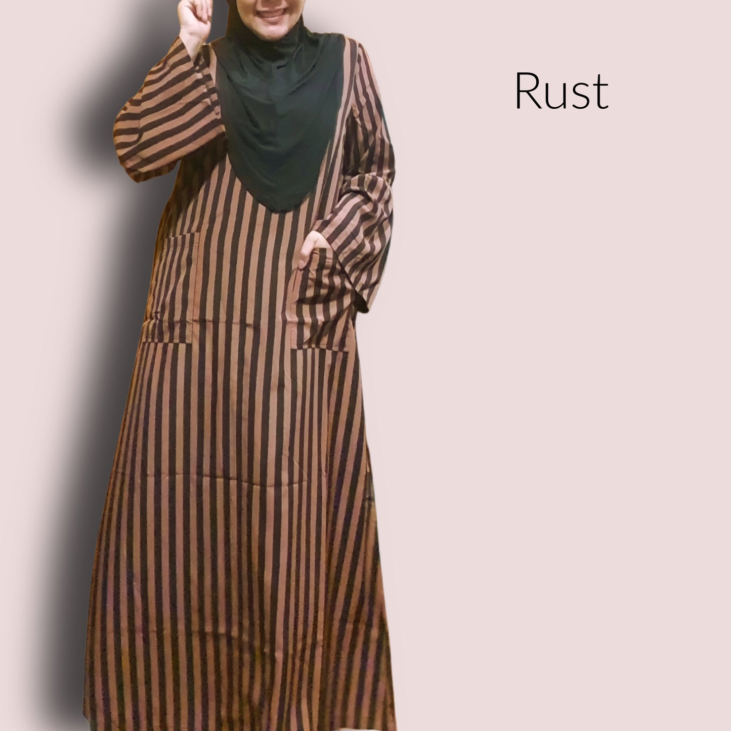 Jubah Stripe Poly Ruffle Sleeves