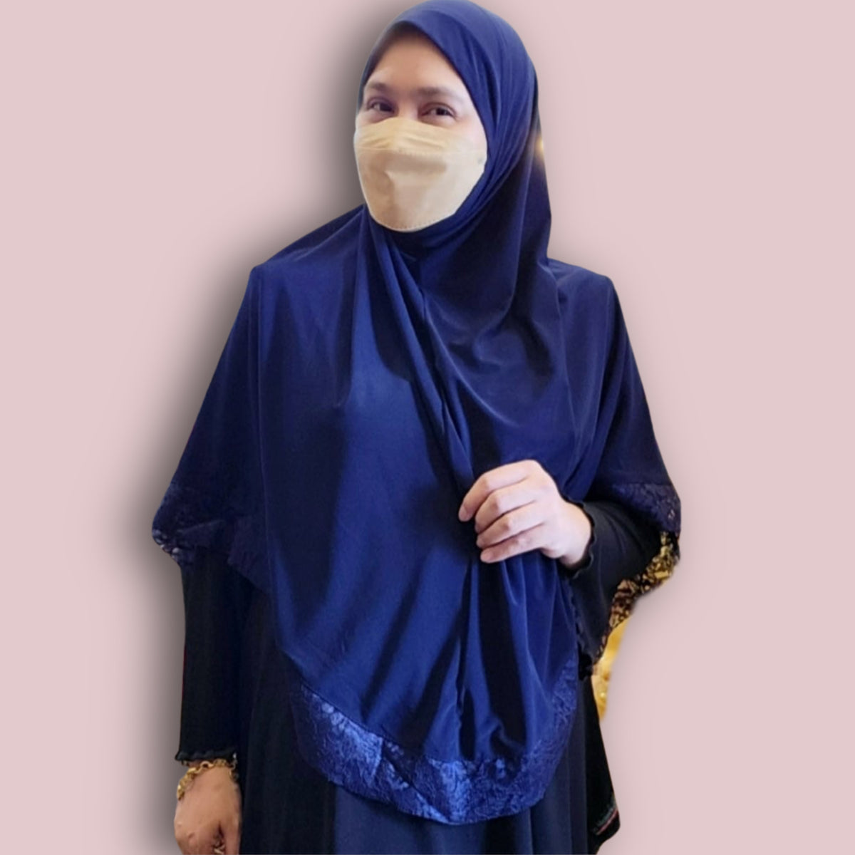 Tudung Haji Lace Border
