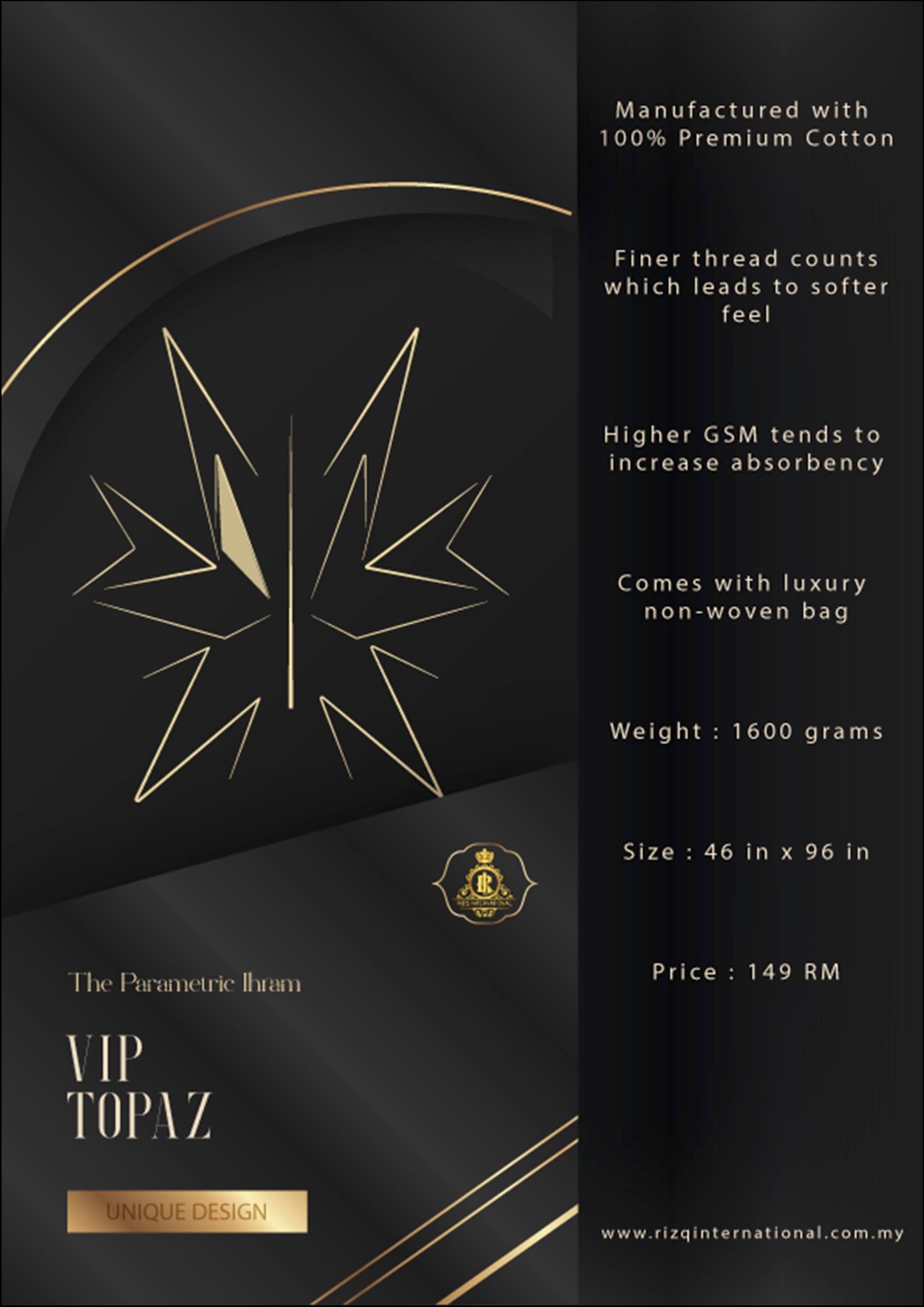 Premium Ihram - Sapphire / Topaz by Rizq International